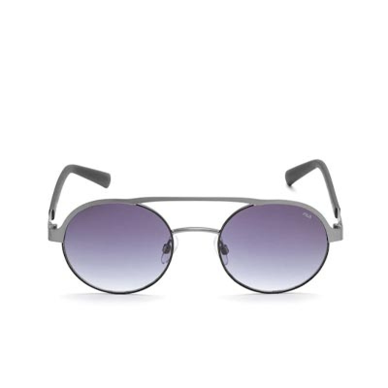 Unisex Black Lens & Gunmetal-Toned Round Sunglasses with UV Protected Lens