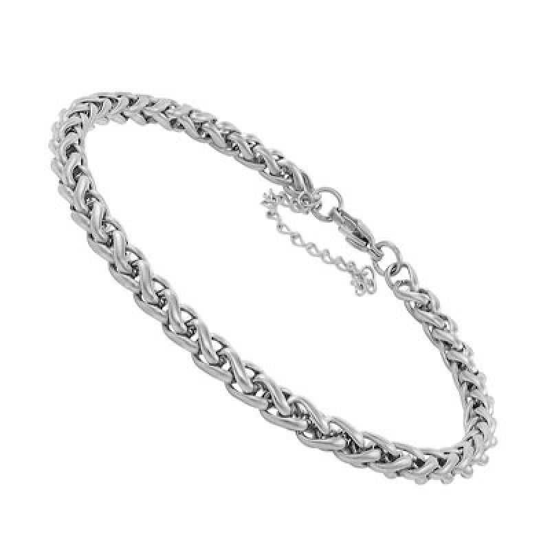 Men Silver-Toned Silver-Plated Link Bracelet