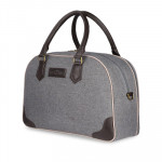 Unisex Grey Solid Tapestry Fabric Travel Duffle Bag