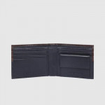 Men Brown & Navy Blue Colourblocked Genuine Leather Two Fold Wallet