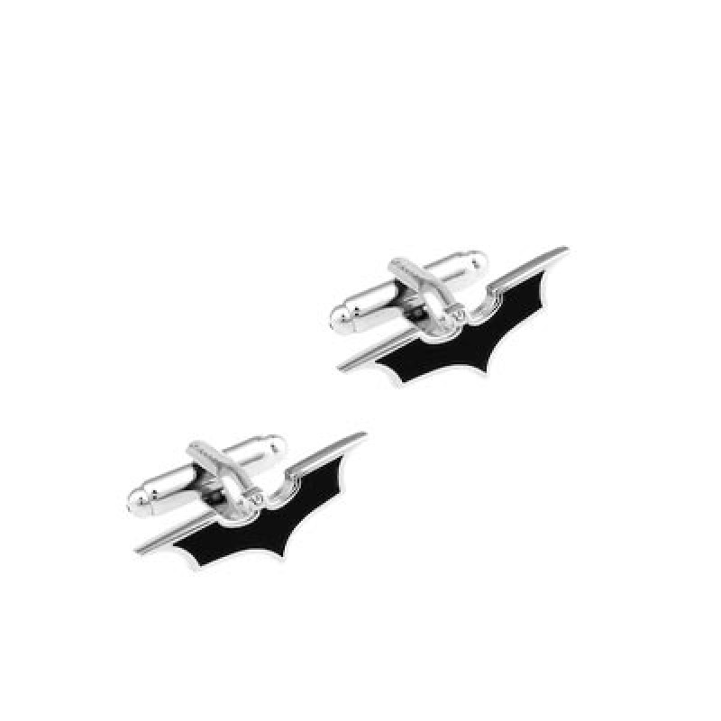 Black & Silver-Toned Quirky Cufflinks