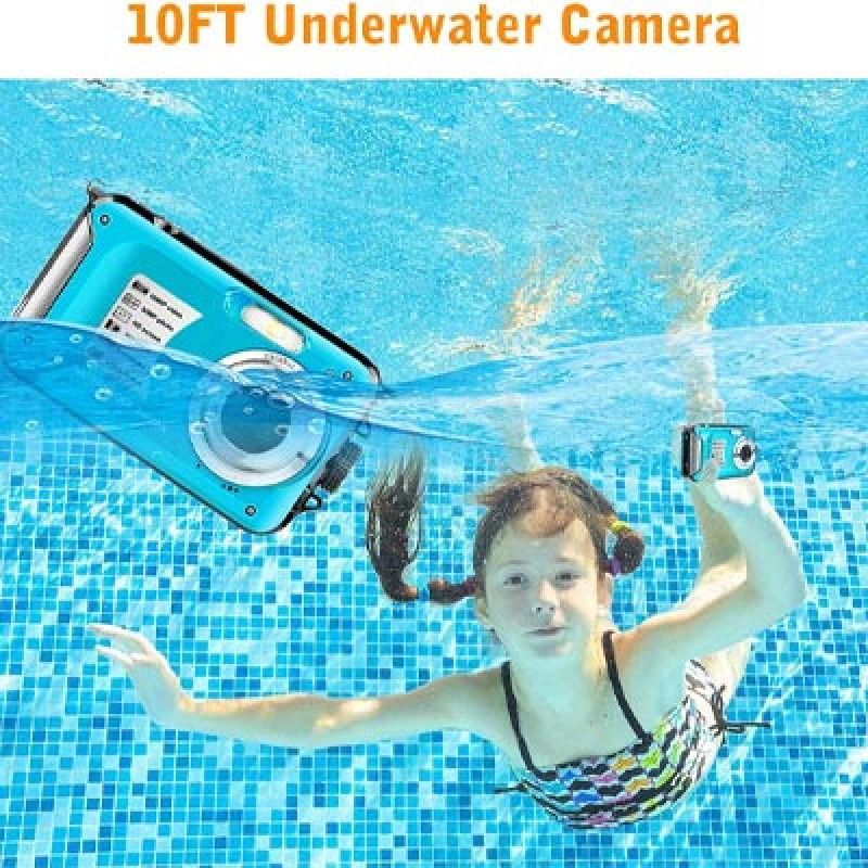 Waterproof Camera 10FT Underwater Camera 30MP 1080P HD Video Resolution