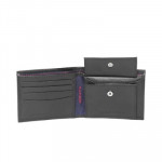 Men Black Leather Textured Two Fold Wallet