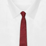 Men Maroon Woven Design Broad Tie