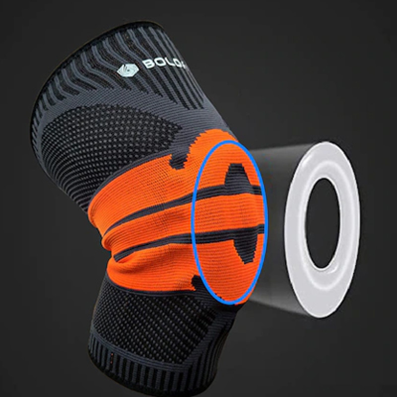 Black & Orange Solid Knee Support Cap