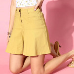 Women Mustard Shorts