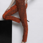 Women Red & Black Skinny Fit Animal Printed Stretchable Jeans