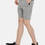 Men Grey Melange Solid Lounge Shorts