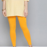 Women Yellow Solid Leggings