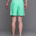 Men Green Solid 3-Stripes Sustainable Swim Shorts