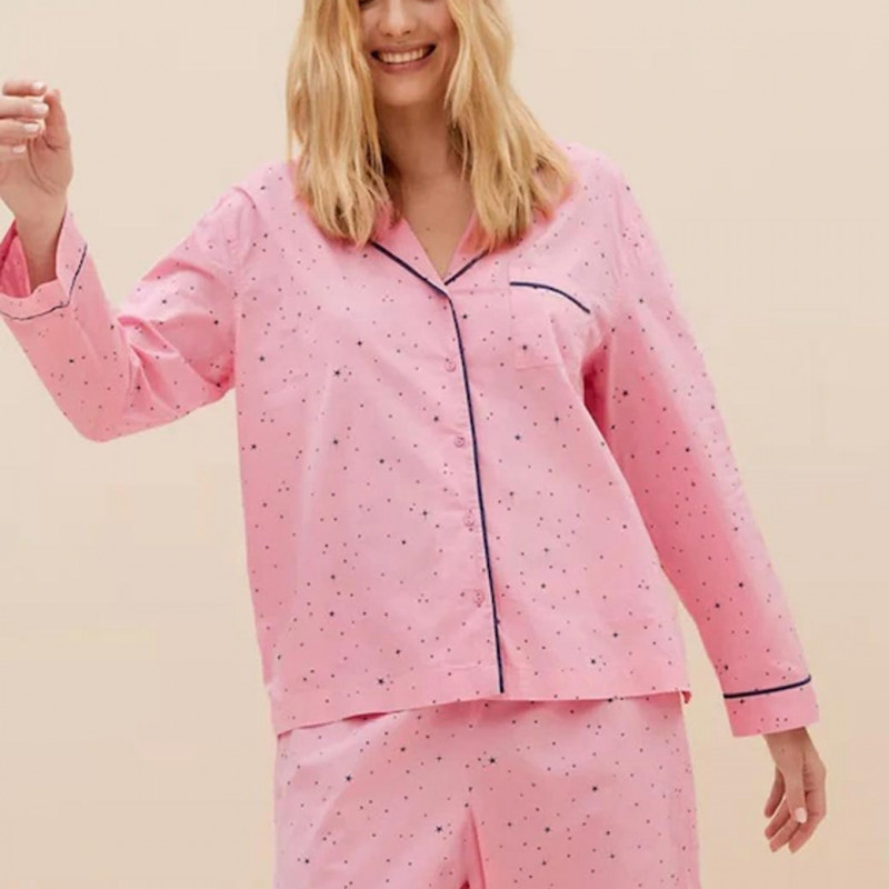 Women Pink Printed Night suit