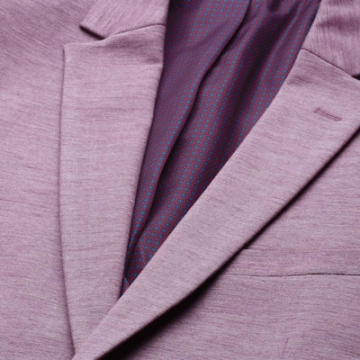 "Men Purple Melange Effect Neo Slim Fit Formal Blazer "