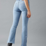"Women Blue Bootcut High-Rise Clean Look Stretchable Jeans "