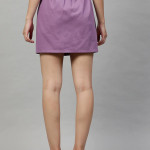 Lavender A-line Denim Mini Skirt