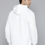 Men White Printed Brand Love Hooded Sweatshirt