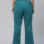 Women Teal Blue Solid Track Pants